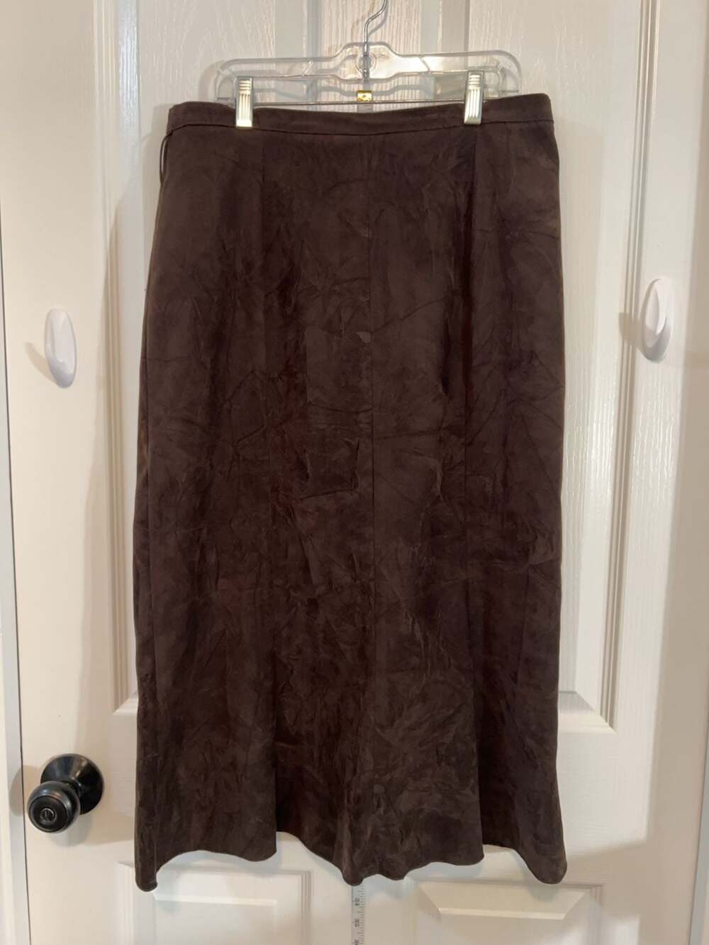 Touché Chocolate Brown Flowy Maxi Skirt Minimalist Quiet Luxury Size 42